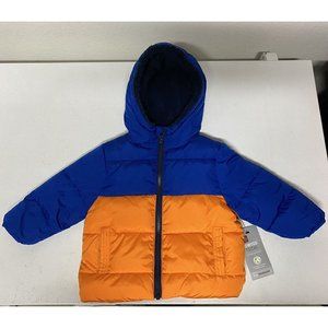 SWISS TECH Puffer Hoodie Jacket Toddlers Boys Size 12 Months Orange and Blue NWT